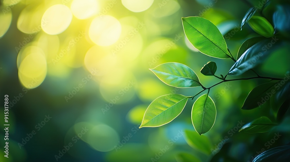Bright green leaves on a sunny day with a lush, fresh, and vibrant background of nature Bright green leaves on a sunny day with a lush, fresh, and vibrant background of nature