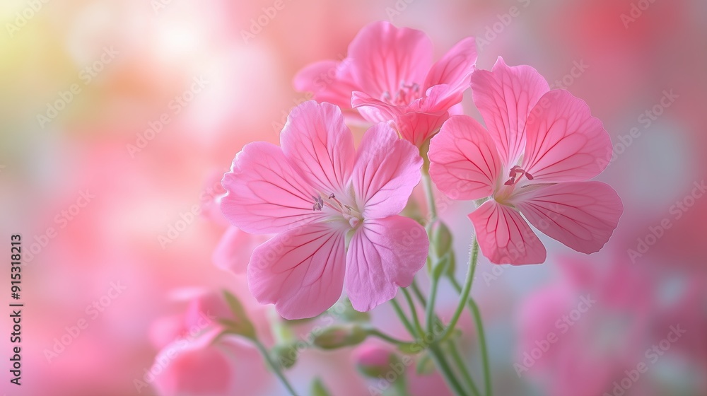 Fototapeta premium Close-up of pink flowers on a pink background showcasing the beauty and detail of nature's blossoms