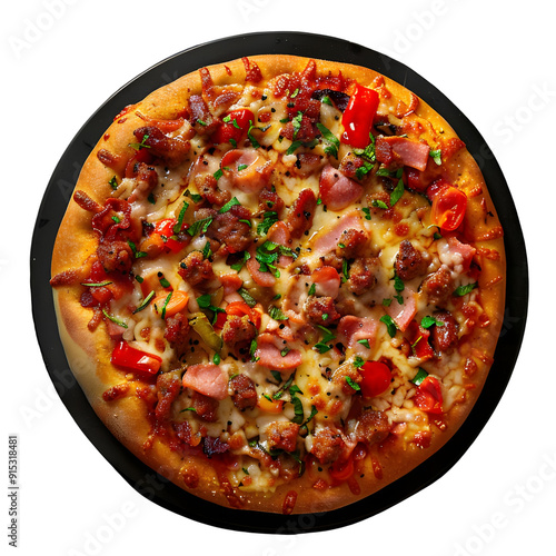 Pizza, food, photograph, Studio lighting, full body, isolate on white background.