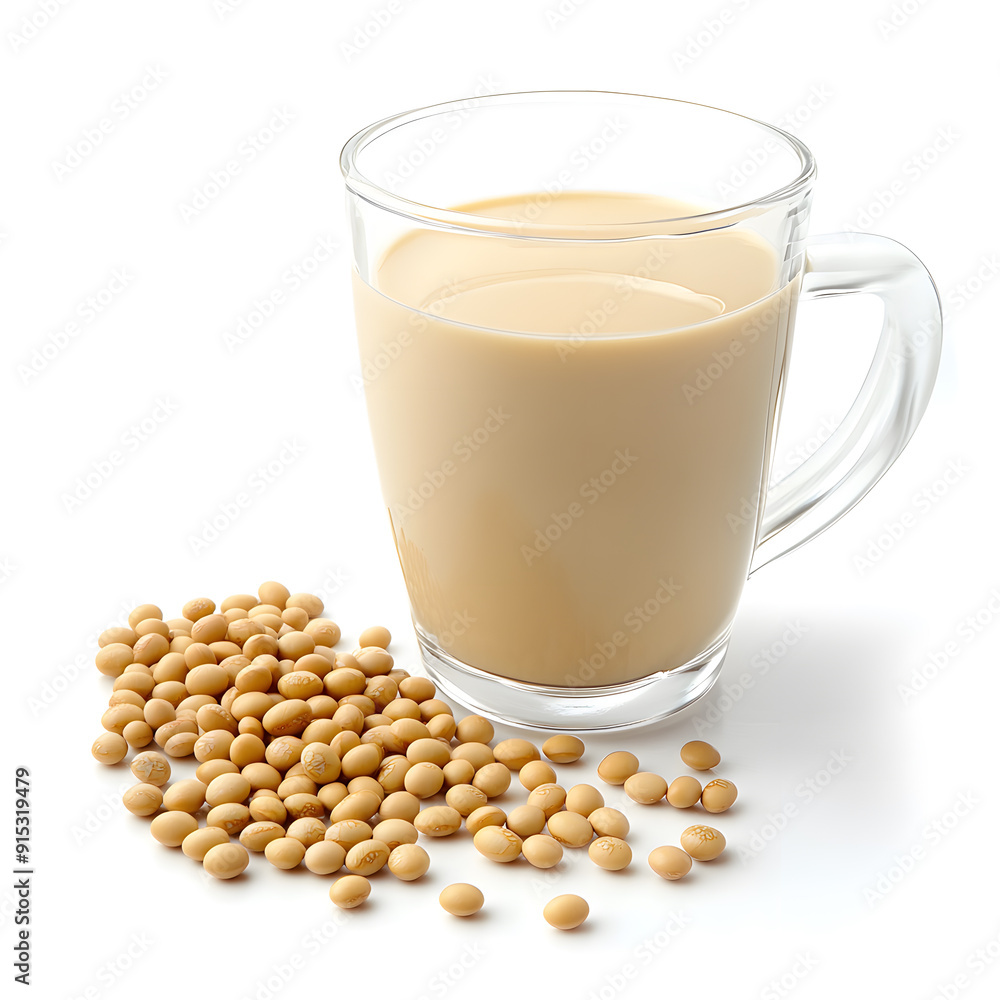 Soy milk glass isolated on a white background Soy milk glass isolated on a white background