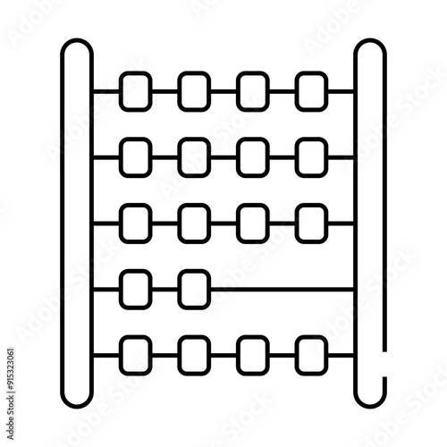 abacus counter line icon vector. abacus counter sign. isolated contour symbol black illustration