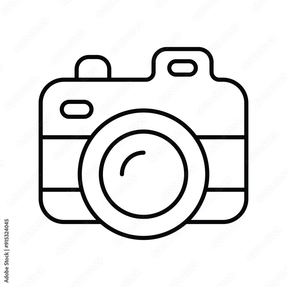 camera line icon with white background vector stock illustration camera line icon with white background vector stock illustration