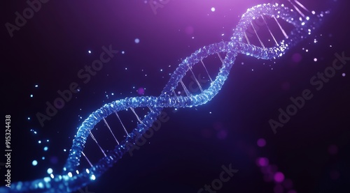 An animated digital artwork featuring two strands of DNA