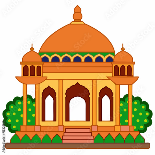 Royal Mughal pavilion vector illustration 