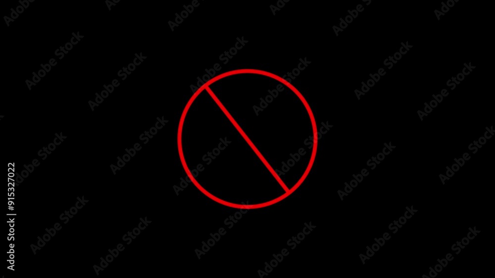 Red Forever Prohibition Note Icon animation. Red Forever Prohibition Note Icon animation.
