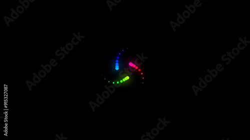 An animation featuring a spinning design with rainbow-colored spikes set against a black background, creating a vibrant and mesmerizing visual effect. photo