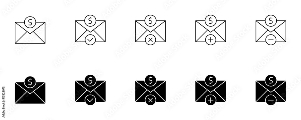 Email Icon Set - Professional Communication Symbols for Websites, Apps, and UI Design Email Icon Set - Professional Communication Symbols for Websites, Apps, and UI Design