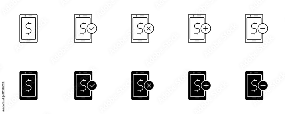 Mobile Banking Icon Set - Secure, Modern, and User-Friendly Financial App Symbols Mobile Banking Icon Set - Secure, Modern, and User-Friendly Financial App Symbols