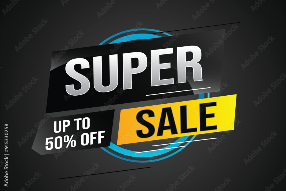 Obraz premium super sale poster banner graphic design icon logo sign symbol social media website coupon