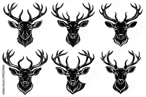 Deer head silhouette vector illustration