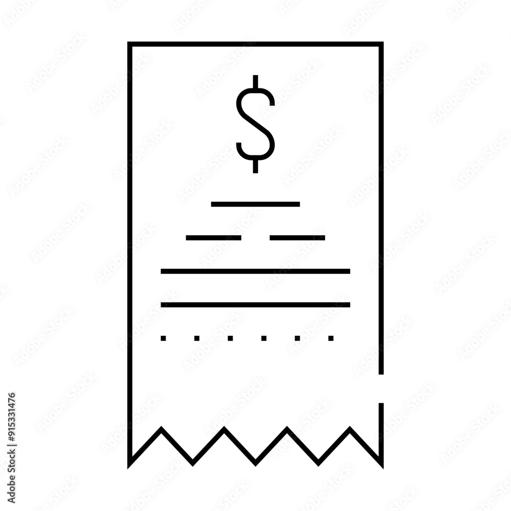 payment receipt line icon vector. payment receipt sign. isolated contour symbol black illustration payment receipt line icon vector. payment receipt sign. isolated contour symbol black illustration