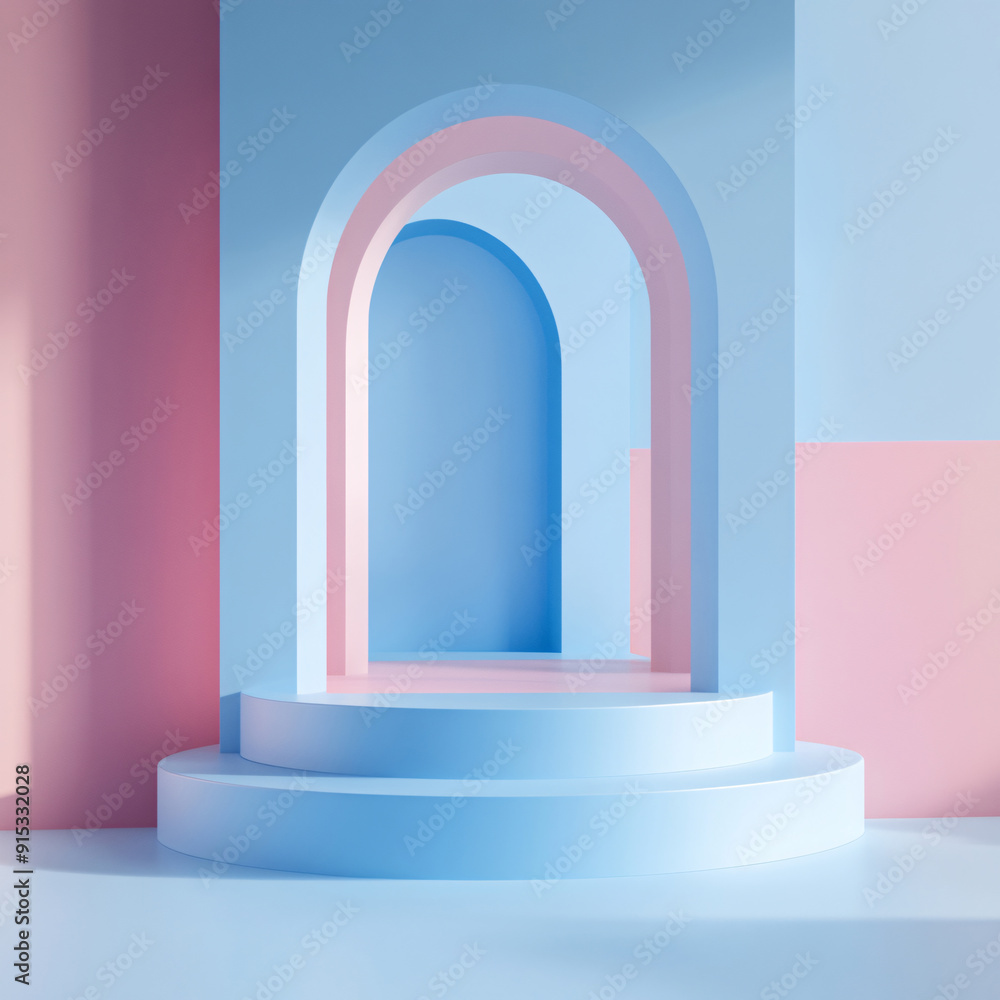podium backdrop for product display with pastel and dreamy colors background podium backdrop for product display with pastel and dreamy colors background