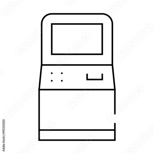 atm kiosk line icon vector. atm kiosk sign. isolated contour symbol black illustration
