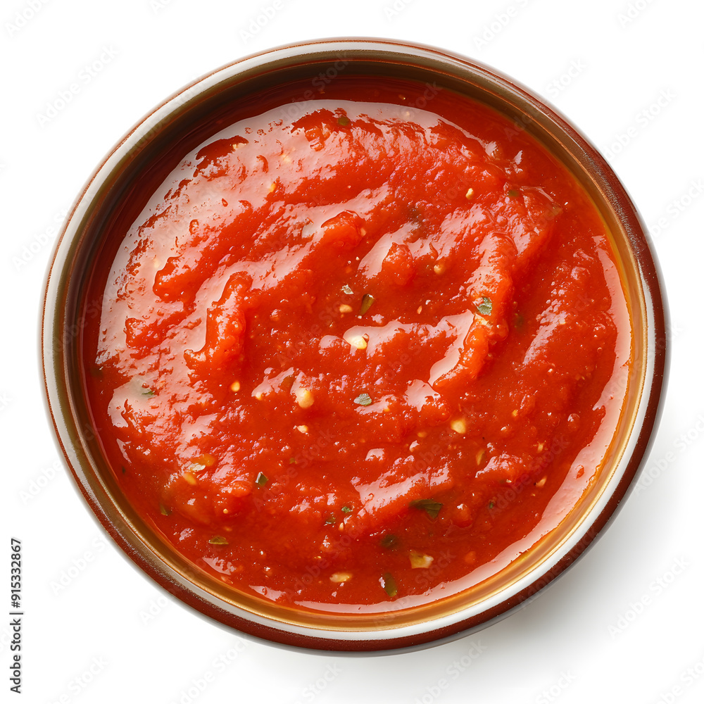 Red sauce ketchup top view isolated on white Red sauce ketchup top view isolated on white