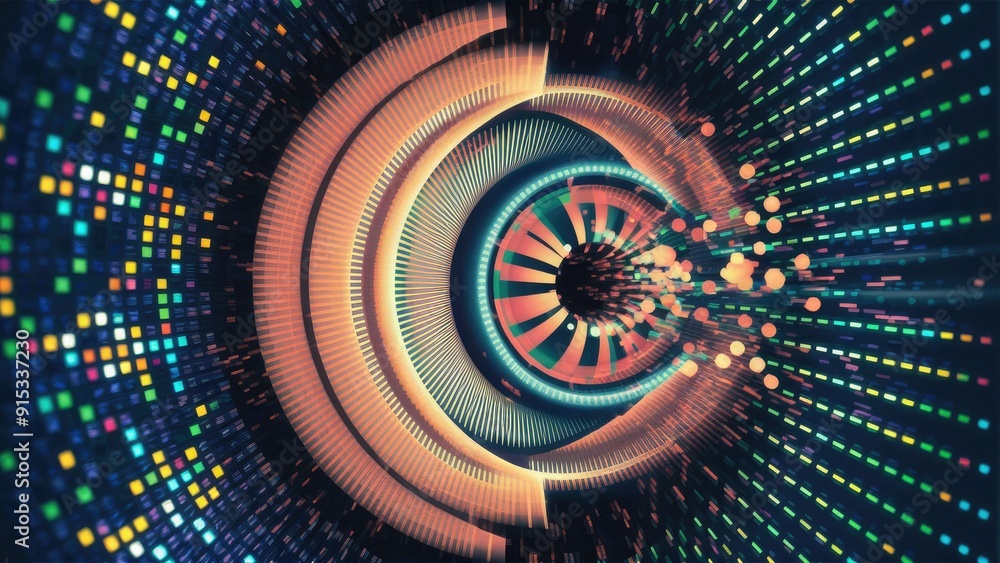 Abstract colorful texture featuring circular patterns Dynamic matrix ...