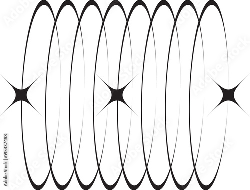 Y2k icon of star shape Shiny glitter element. Abstract retro minimal twinkles with cosmic orbit. Minimal modern futuristic figure