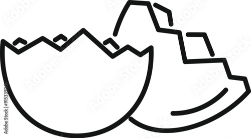 Open eggshell separating, symbolizing new beginnings and potential