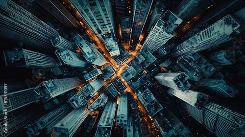 Fototapeta Naklejka Na Ścianę i Meble -  top view of a big city