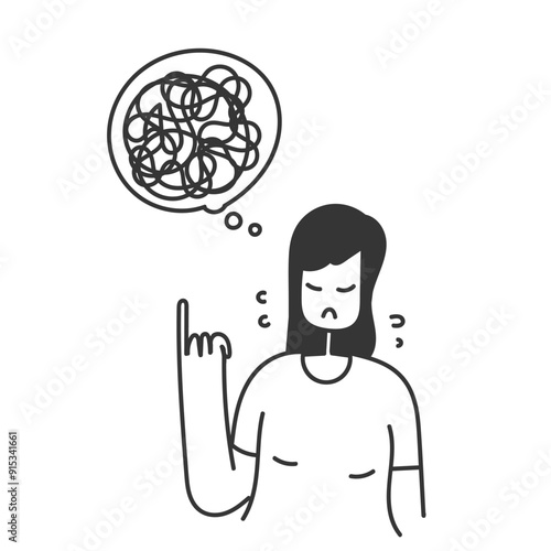 hand drawn doodle person messy line thought 