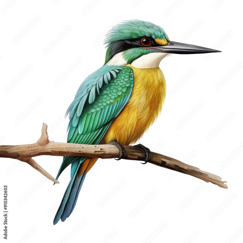 Fototapeta premium kingfisher flying isolated on white