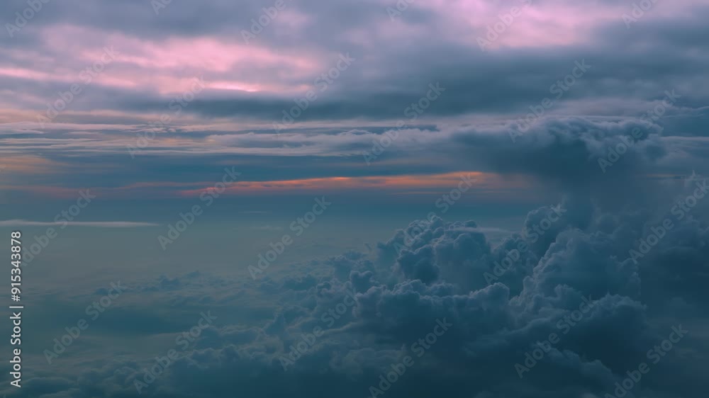 Vibrant sunset above majestic cloud formation horizon Vibrant sunset above majestic cloud formation horizon