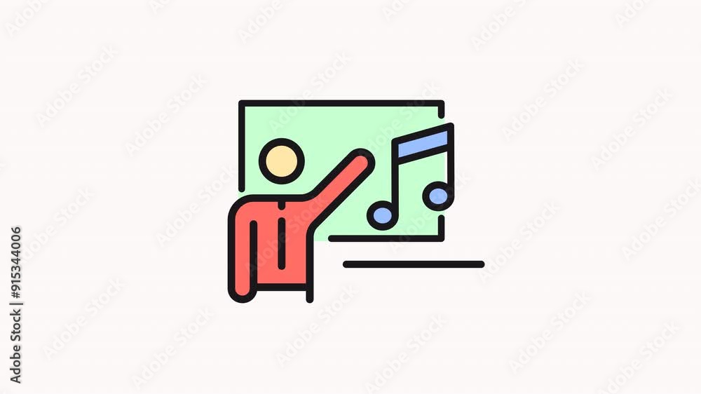 motion icon A person in red pointing to a music note on a green chalkboard.
motion icon A person in red pointing to a music note on a green chalkboard.