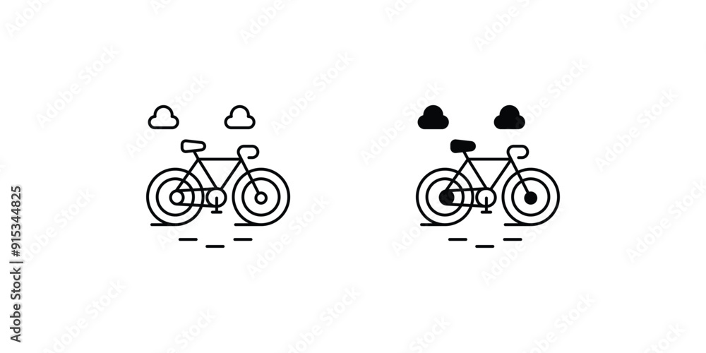 bicycle set icon with white background vector stock illustration