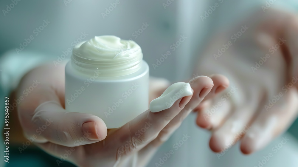 A closeup of chemotherapy ointment being gently applied to a patients skin, highlighting personal care and treatment A closeup of chemotherapy ointment being gently applied to a patients skin, highlighting personal care and treatment