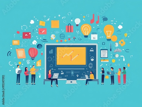 Wallpaper Mural Collaboration and Brainstorming with a Diverse Team. Torontodigital.ca