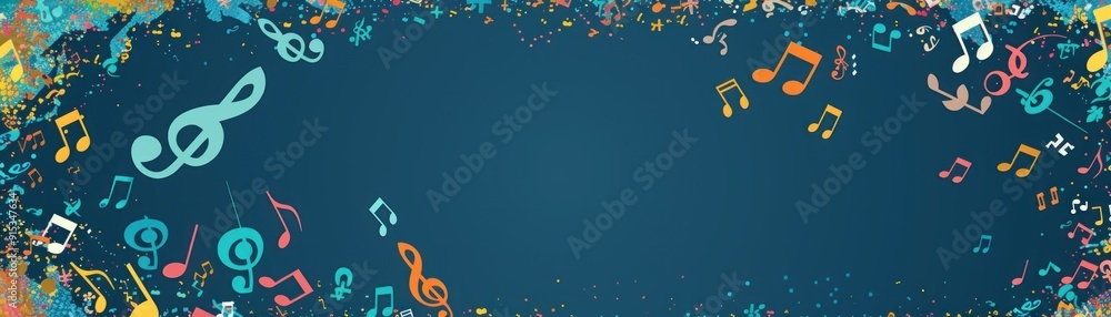 Colorful Music Notes Background. Colorful Music Notes Background.