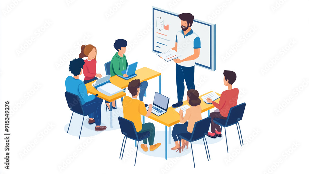 Corporate Training Session: Man Teaching at Whiteboard Corporate Training Session: Man Teaching at Whiteboard