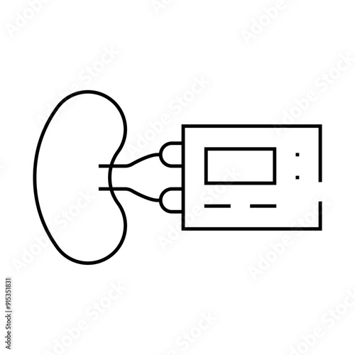 implantable artificial kidney line icon vector. implantable artificial kidney sign. isolated contour symbol black illustration