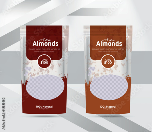 almonds product packaging stand up pouch design