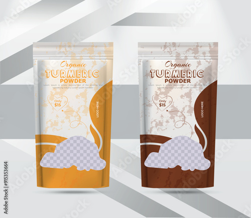 turmeric powder Product Packaging stand up pouch design