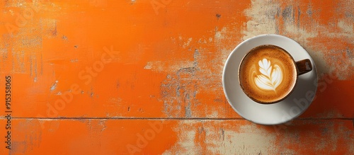 Coffee on a distressed wood...