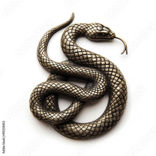 Whimsigoth brass snake symbol reptile animal king snake.