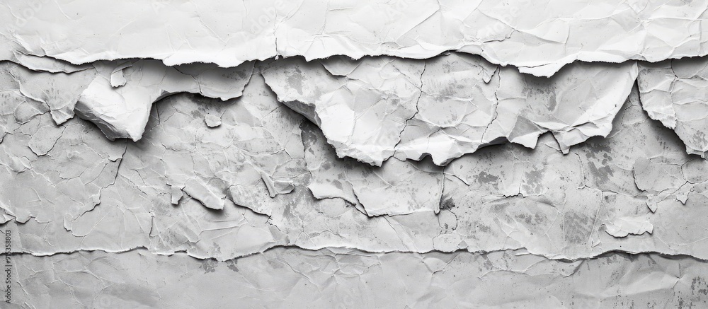 Obraz premium Torn paper on a grey background room for copyspace