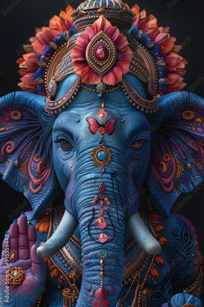 Obraz premium Ornate Blue Ganesha Statue