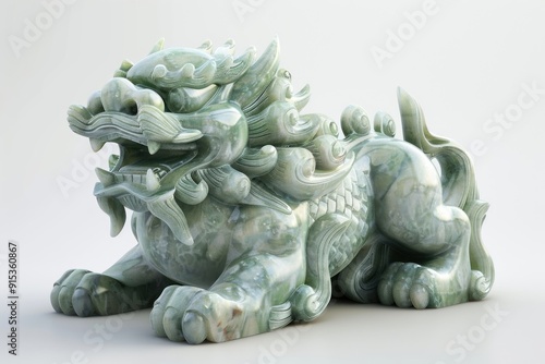 Wallpaper Mural Intricate jade dragon sculpture art Torontodigital.ca