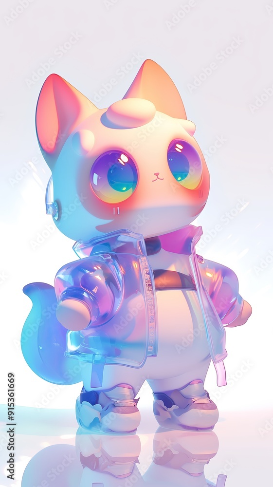 A super cute animal IP wearing a jacket, chibi style, Popmart Blind Box, IP design, trend. Generated AI A super cute animal IP wearing a jacket, chibi style, Popmart Blind Box, IP design, trend. Generated AI