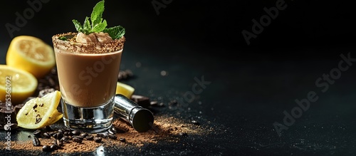 Alcoholic shot cocktail sil...