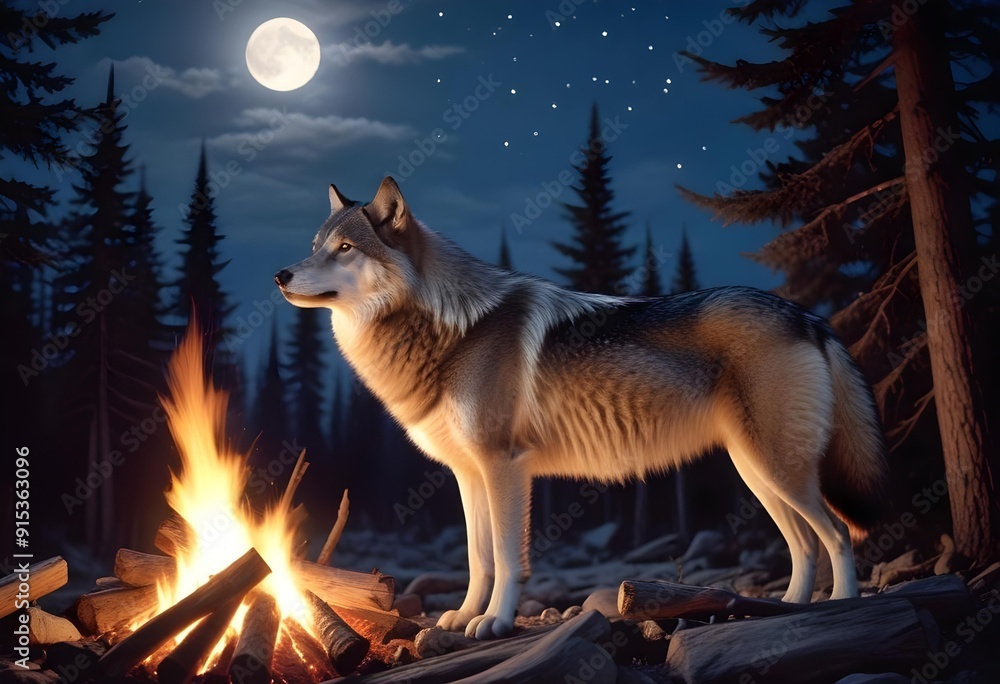 wolf howling at night wolf howling at night