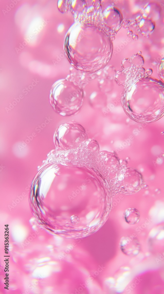 Macro photography of soap bubbles creating abstract pink background Macro photography of soap bubbles creating abstract pink background