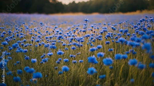 Wallpaper Mural blue cornflower field in summer Torontodigital.ca