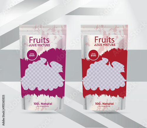 healthy fruit juice product packaging stand up pouch design