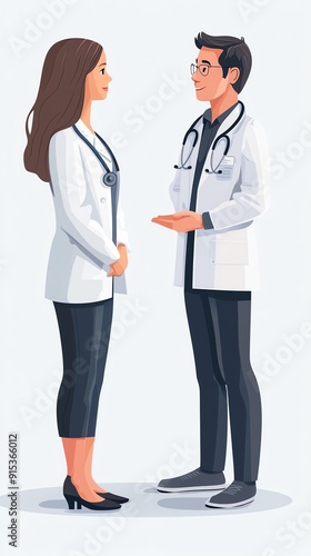 Two doctors talking and interacting.