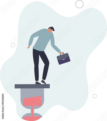 Thinker businessman thinking about business solution, creativity to solve problem or decision making concept.flat design with people.