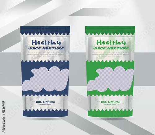 healthy fruit juice product packaging stand up pouch design