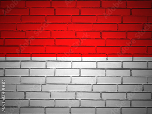 Brick wall Indonesia flag