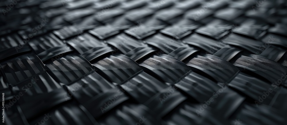 Fototapeta premium Black background Carbon fiber pattern. with copy space image. Place for adding text or design